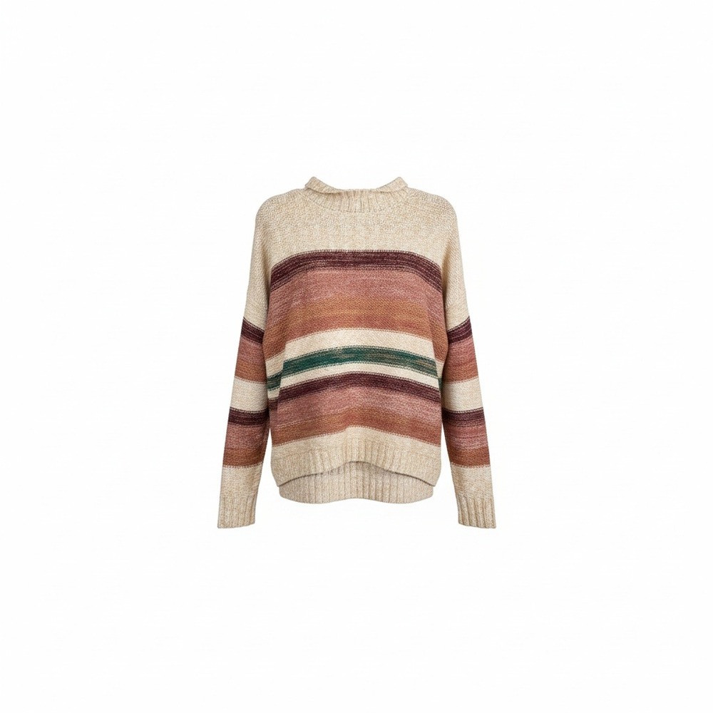 Melrose and Market Women's Striped Mock Turtleneck Sweater Size M